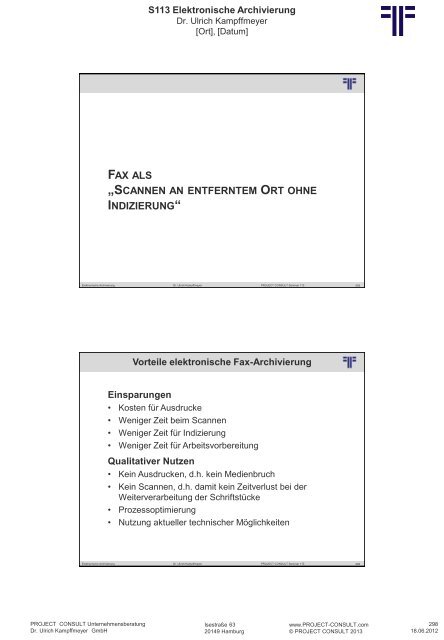 S 113 Elektronische Archivierung - Project Consult ...