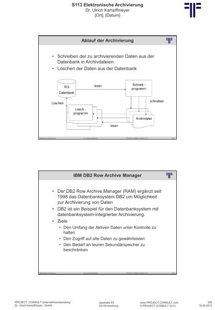 S 113 Elektronische Archivierung - Project Consult ...