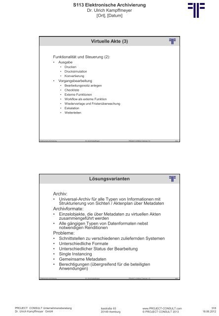 S 113 Elektronische Archivierung - Project Consult ...