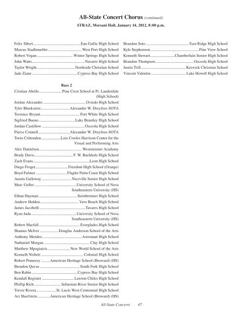 All-State Concert Chorus - Florida Music Educators Association and ...