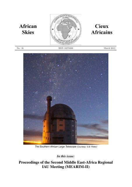 MEARIM-II Proceedings - South African Astronomical Observatory