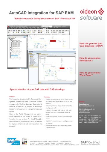 AutoCAD Integration for SAP EAM - CIDEON - Software