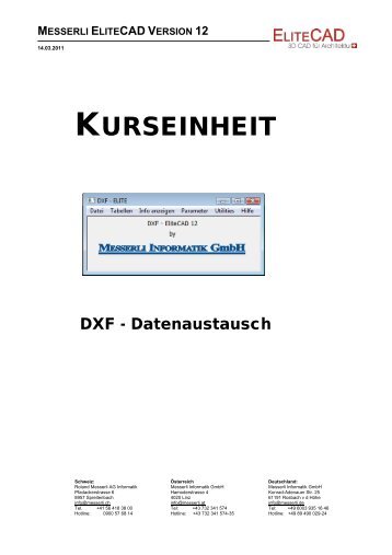 DXF - Datenaustausch - EliteCAD - Messerli Informatik GmbH