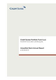 Credit Suisse Portfolio Fund (Lux) Unaudited Semi-Annual Report