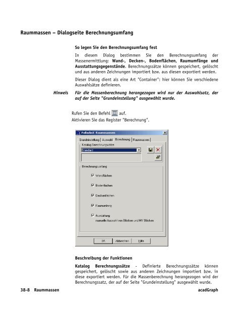 Handbuch zu AutoCAD Architecture 2009 DACH Erweiterungen