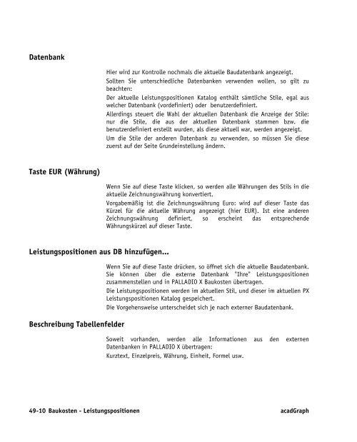 Handbuch zu AutoCAD Architecture 2009 DACH Erweiterungen