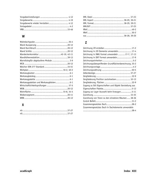 Handbuch zu AutoCAD Architecture 2009 DACH Erweiterungen