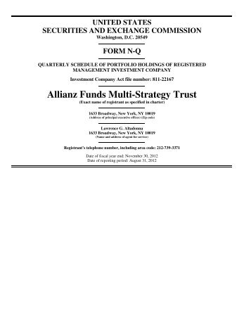 Form NQ - Allianz Global Investors