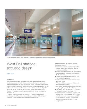 West Rail stations: acoustic design - Arup