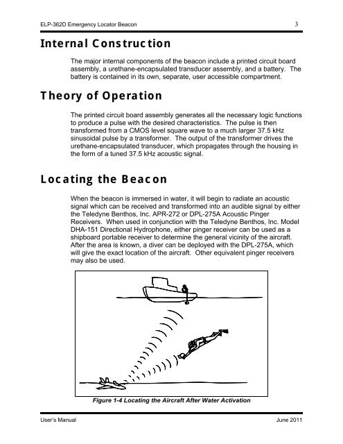 ELP-362D Emergency Locator Beacon User's ... - Teledyne Benthos