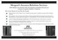 Mergent's Investor Relations Services