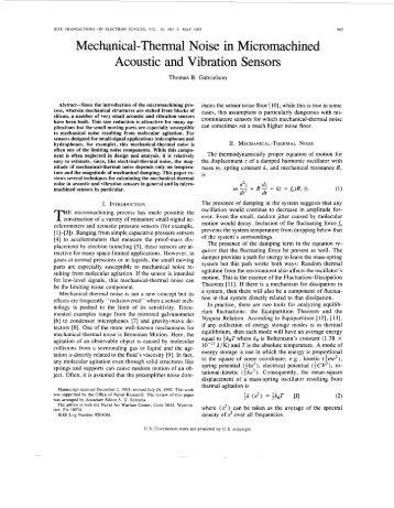 Mechanical-thermal noise in micromachined acoustic and vibration ...