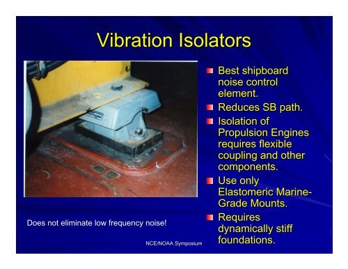 Controlling Machinery Induced Underwater Noise - NOAA