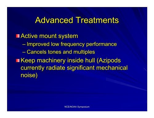 Controlling Machinery Induced Underwater Noise - NOAA