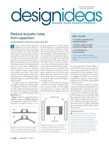 Reduce acoustic noise from capacitors - EDN.com