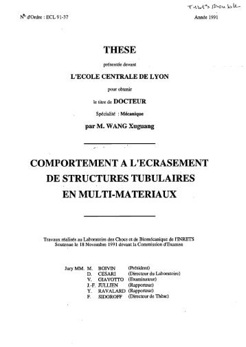 Comportement à l'écrasement de structures tubulaires en multi ...