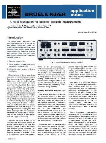 A solid foundation for building acoustic measurements