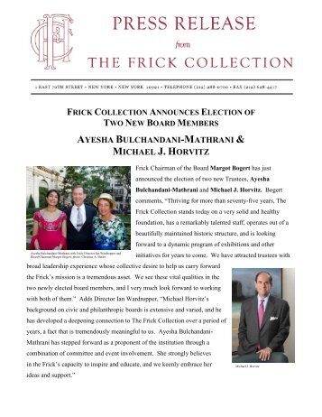 ayesha bulchandani-mathrani & michael j. horvitz - The Frick ...