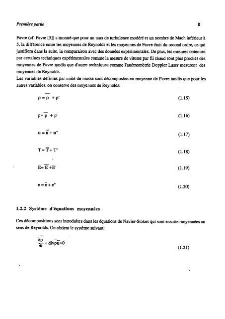 Simulation des écoulements turbulents compressibles par une ...