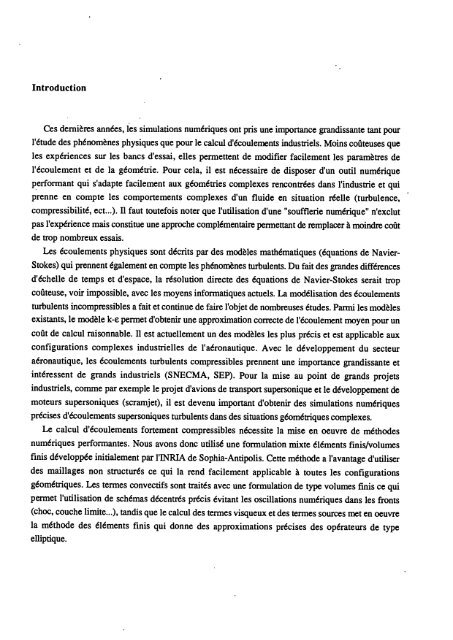 Simulation des écoulements turbulents compressibles par une ...