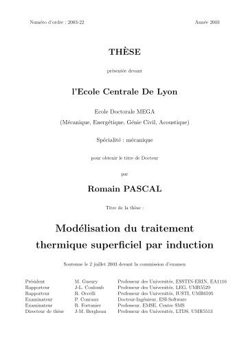 Modélisation du traitement thermique superficiel par induction