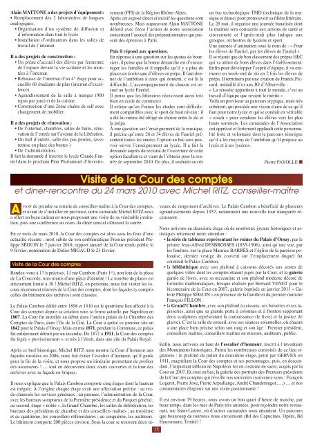 bulletin 2010 - Association des Anciens Élèves du Lycée Claude ...