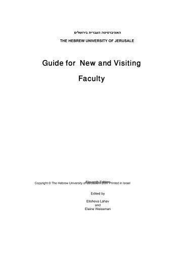 Guide for New and Visiting Faculty