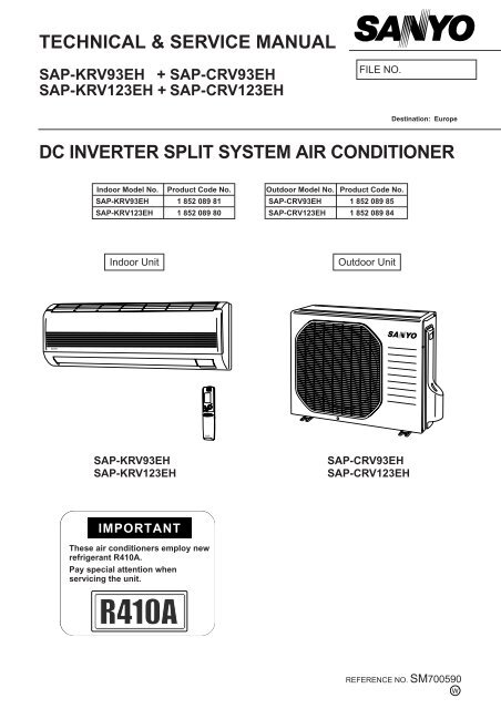 TECHNICAL &amp; SERVICE MANUAL DC INVERTER SPLIT SYSTEM AIR CONDITIONER
