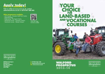 Full-time Walford, land-based and vocational courses