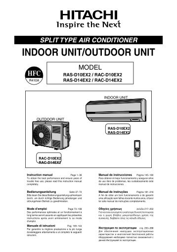 INDOOR UNIT/OUTDOOR UNIT - Hitachi Air Conditioning Products