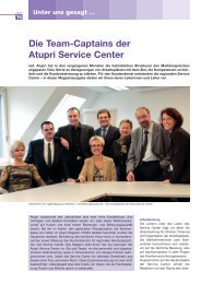 16 Unter uns gesagt ... Die Team-Captains der Atupri Service Center