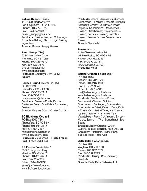 Detailed Company Index - Ministry of Agriculture and Lands