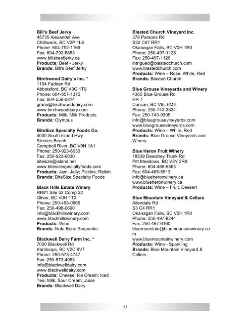 Detailed Company Index - Ministry of Agriculture and Lands