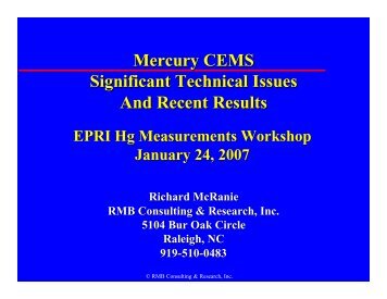 Mercury CEMS Issues and Recent Results - RMB Consulting ...