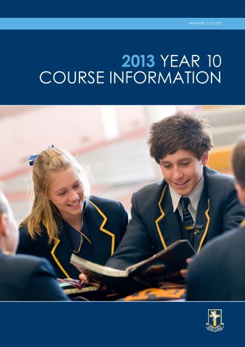 2013 Year 10 Course Information Booklet.pdf - Immanuel College