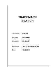 trademark search - EuCor GmbH & Co. KG · WIR GEBEN MARKEN ...