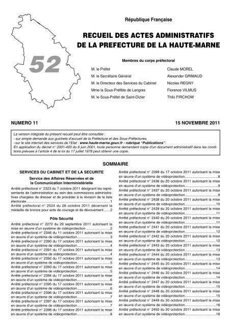 RAA MODELE - Préfecture de la Haute-Marne