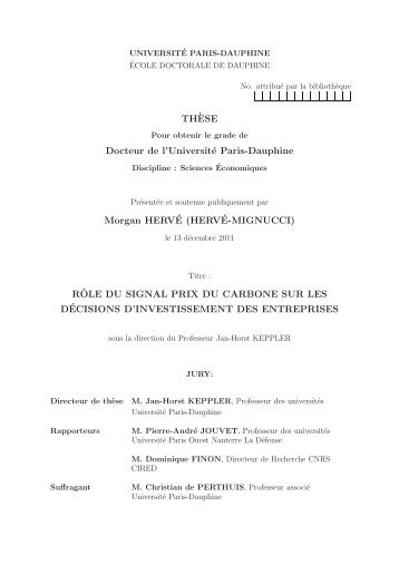 TH`ESE Docteur de l'Université Paris-Dauphine Morgan HERVÉ ...