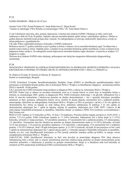 Godište 35 supplement 2 - Institut za reumatologiju