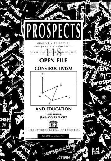 Constructivism and education; Prospects ... - unesdoc - Unesco