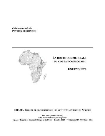 la route commerciale du coltan congolais une enquête - Serveur des ...