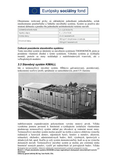 Modul č. 3 Popis stavebného systému EKODOM na ... - RPIC Malacky