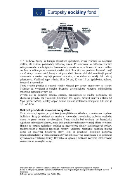 Modul č. 3 Popis stavebného systému EKODOM na ... - RPIC Malacky
