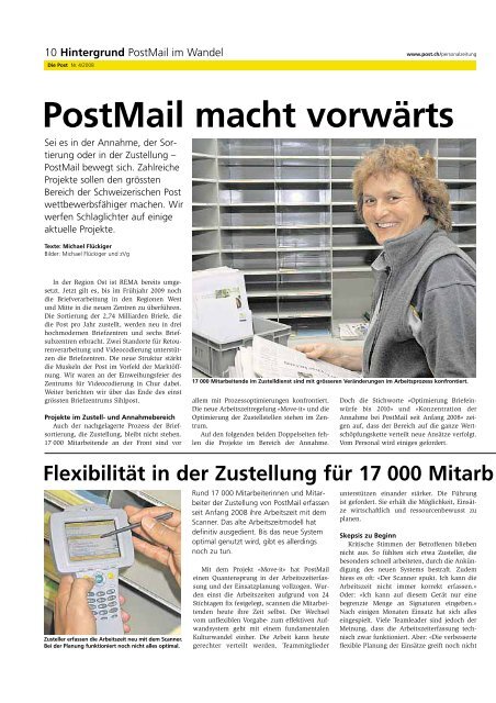 «Die Post» - Personalzeitung - Die Schweizerische Post