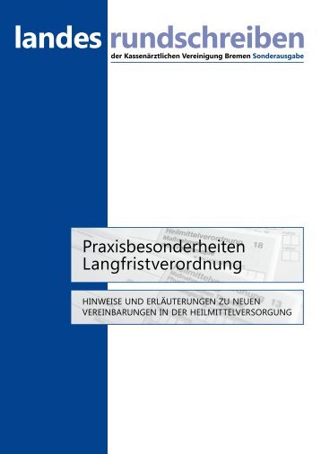 Praxisbesonderheiten, Langfristverordnungen (pdf - 2 468 kB) - KVHB