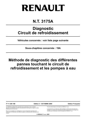 N.T. 3175A Diagnostic Circuit de refroidissement - Ma Watoure!