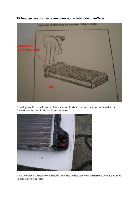 Changement du radiateur de chauffage sur safrane rte