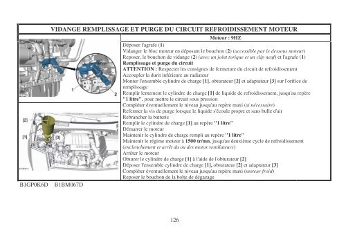 vidange remplissage et purge du circuit de refroidissement