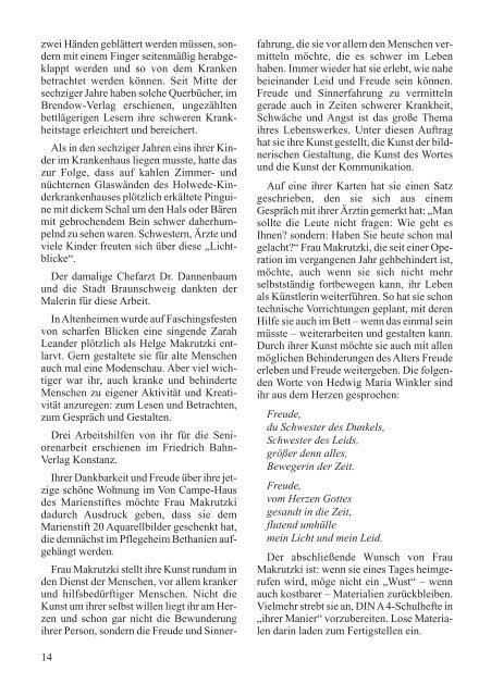 Heft Nr. 4/2003 - ev.-luth. Diakonissenanstalt Marienstift Braunschweig