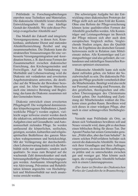 Heft Nr. 4/2003 - ev.-luth. Diakonissenanstalt Marienstift Braunschweig